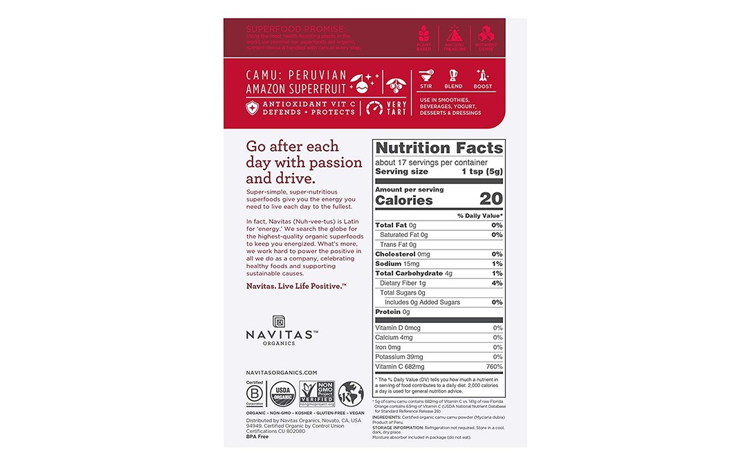 Navitas Organics Organic Camu Powder    Pack  85 grams